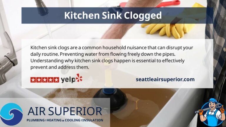 Kitchen Sink Clogged - A common household issue, showcasing a kitchen sink full of water due to a clog, emphasizing the need for effective prevention and solutions
