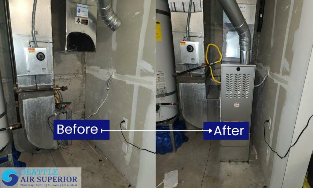 Before & After - Furnace replacement Seattleairsuperior